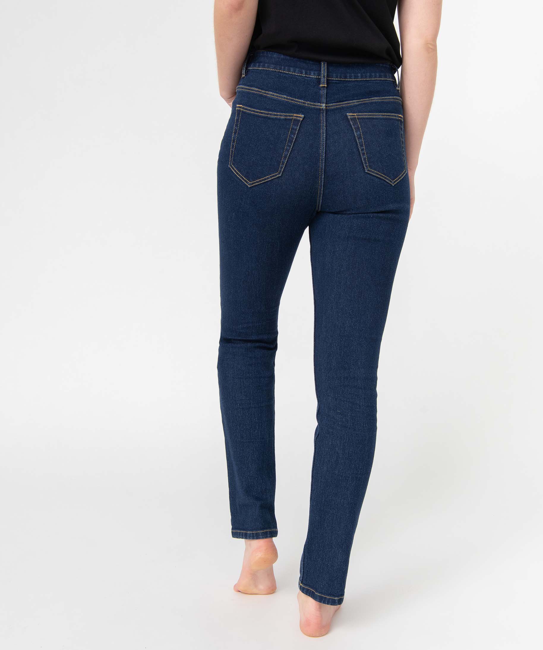 Jean femme coupe Slim taille haute brut | GEMO
