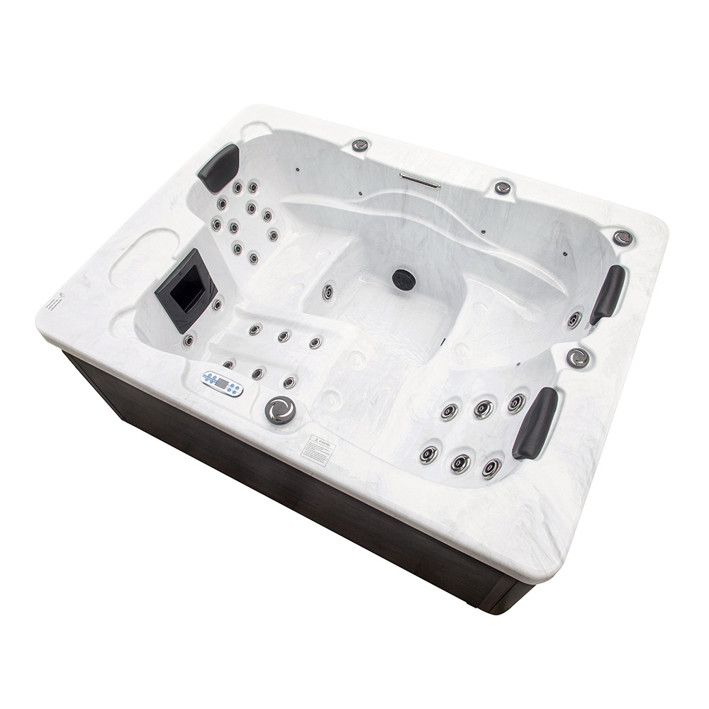 Home Deluxe HOME DELUXE Outdoor Whirlpool WHITE MARBLE inkl. Treppe und Thermoabdeckung