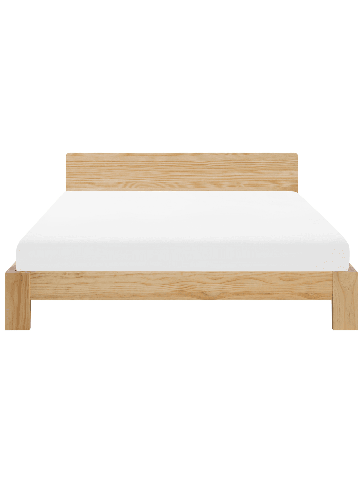 Beliani Doppelbett ROYAN in Heller Holzfarbton - (W) 189 x (H) 79 x (L) 210 cm günstig kaufen onesize
