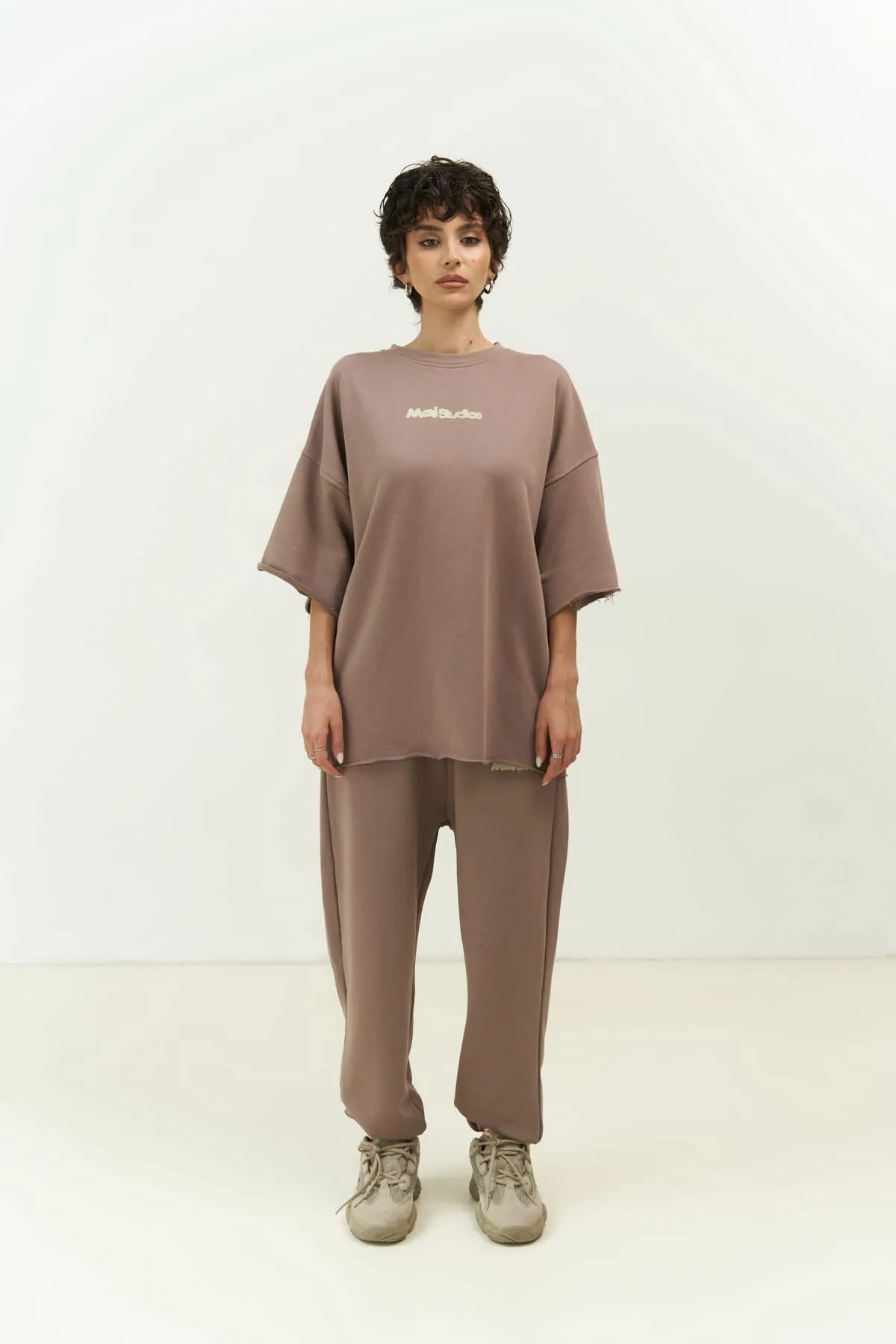 MAİ COLLECTİON  Manno – Graues T-Shirt-Trainingsanzug-Set