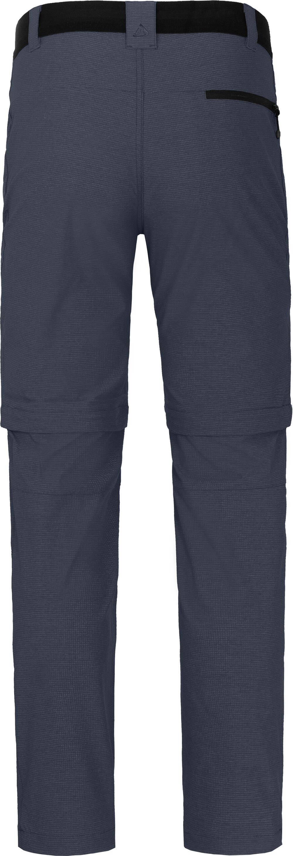 Bergson Zip-off-Hose LEBIKO Zipp-Off Herren Wanderhose, robust, elastisch, Normalgrößen, grau/blau
