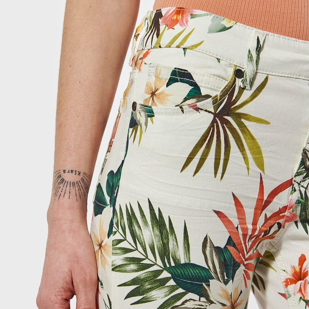 LAMI  Jean slim Femme imprimé fleuri