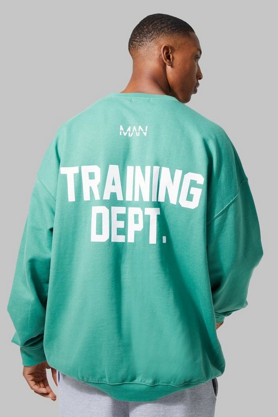 Man Active Oversize Sweatshirt mit Training Dept Print