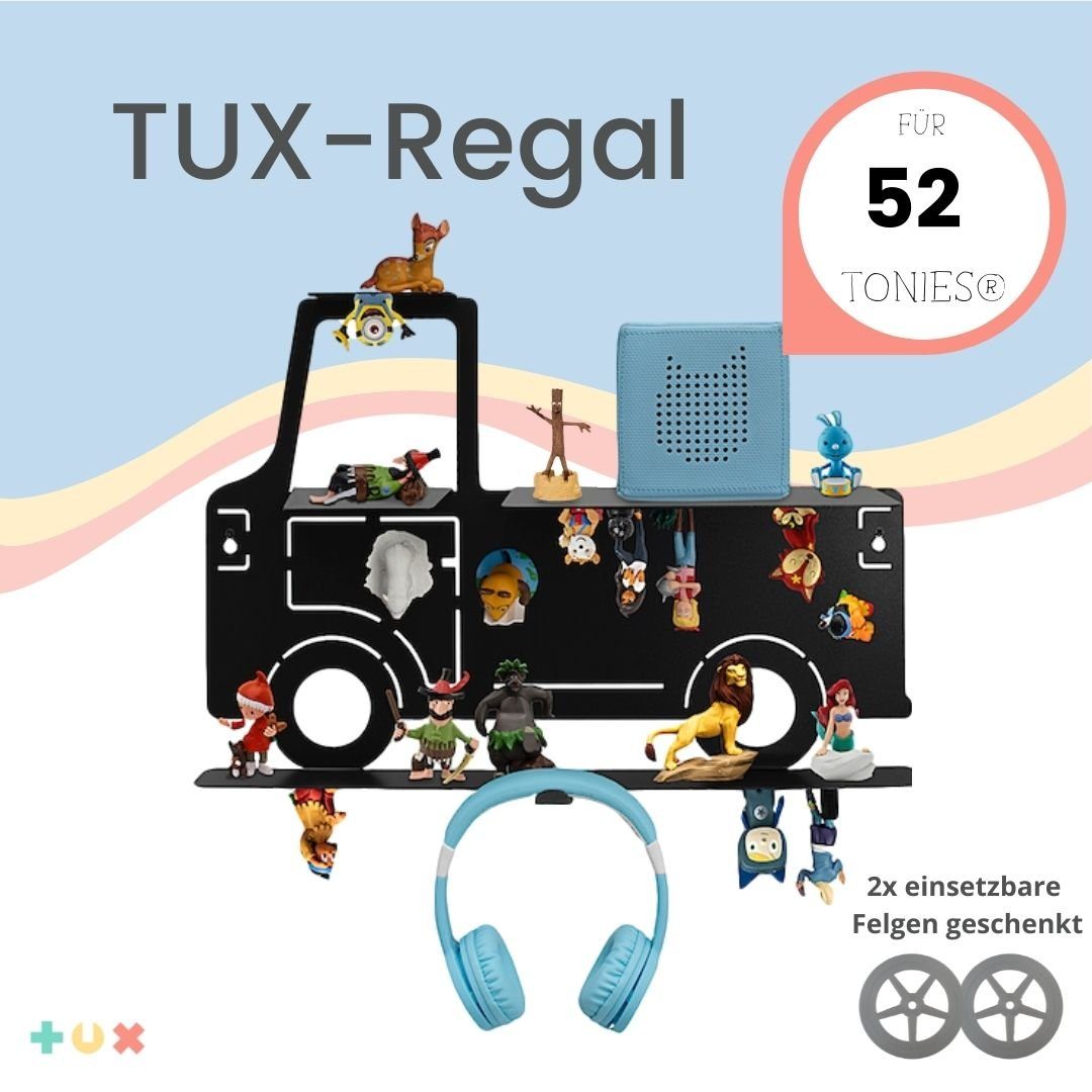 TUX Wandregal TUX-Regal passend für Toniebox für über 52 Tonies 