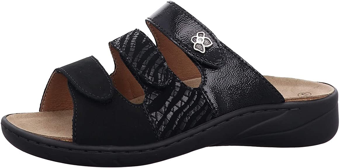 SOLIDUS Klassische Sandalen schwarz Wellness Spezial NUBUK/SHAPE/P