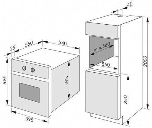 Amica Backofen EB 13564 E, Steam Clean, TouchFree