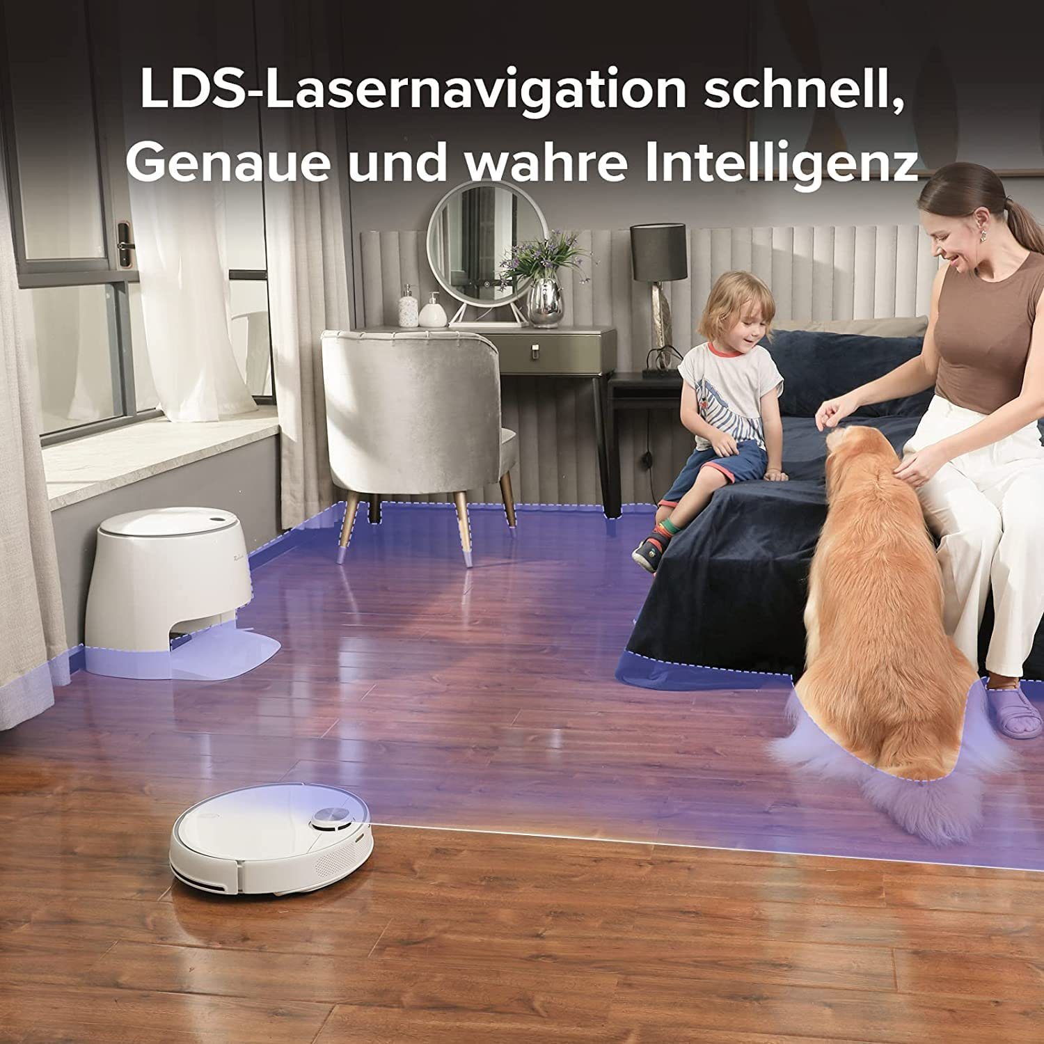 redroad Saugroboter G10, 2800 W, Reinigung mit elektrolysiertem Wasser, 4,5L Wassertank,4LAbwassertank