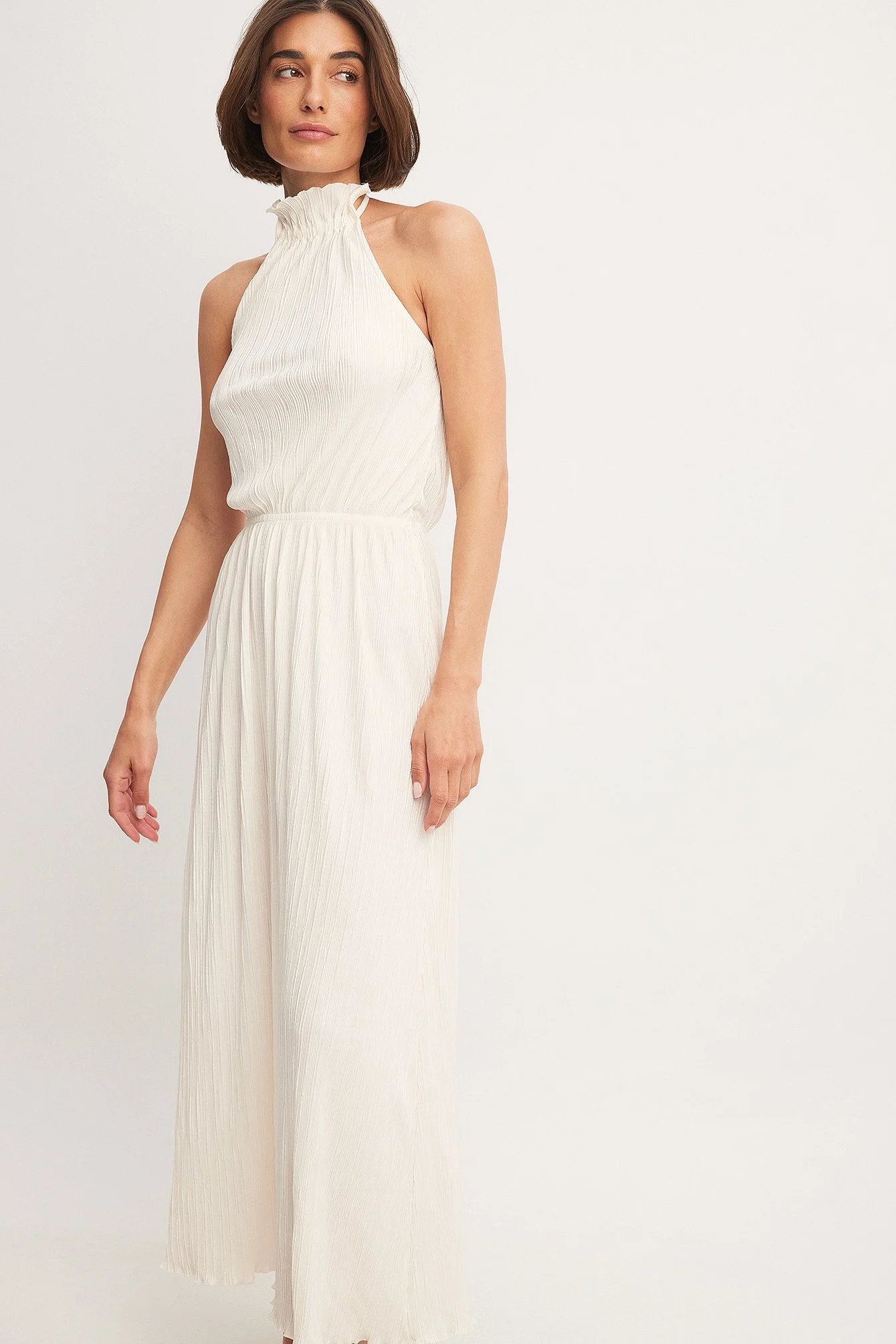 Fließendes Midikleid mit Plissees