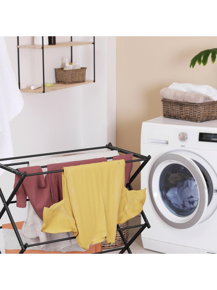 relaxdays Wäscheständer in Schwarz - (B)73 x (H)104 x (T)38 cm günstig kaufen onesize