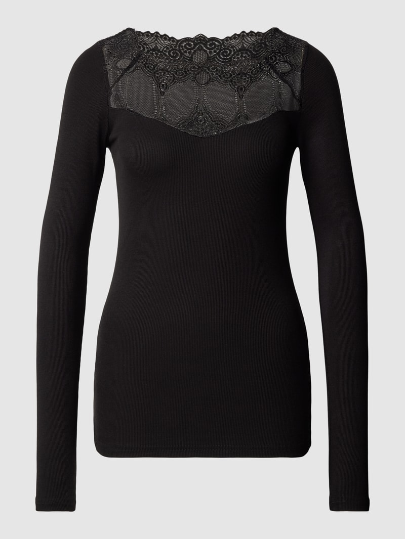 Longsleeve mit Rundhalsausschnitt Modell 'Ryan' in black