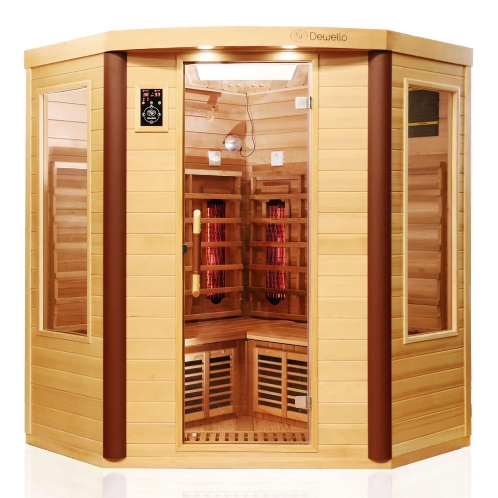 Dewello Infrarotkabine Infrarotsauna TORONTO 152cm x 152cm x 190cm Vollspektrum