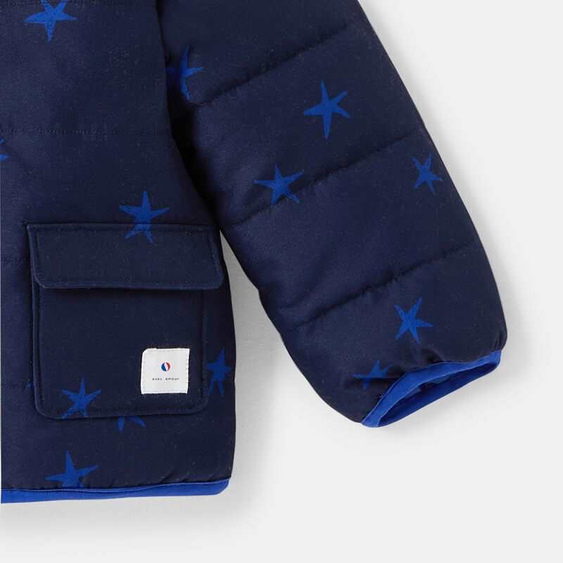 Doudoune à capuche imprimé étoiles bleue bébé garçon Absorba