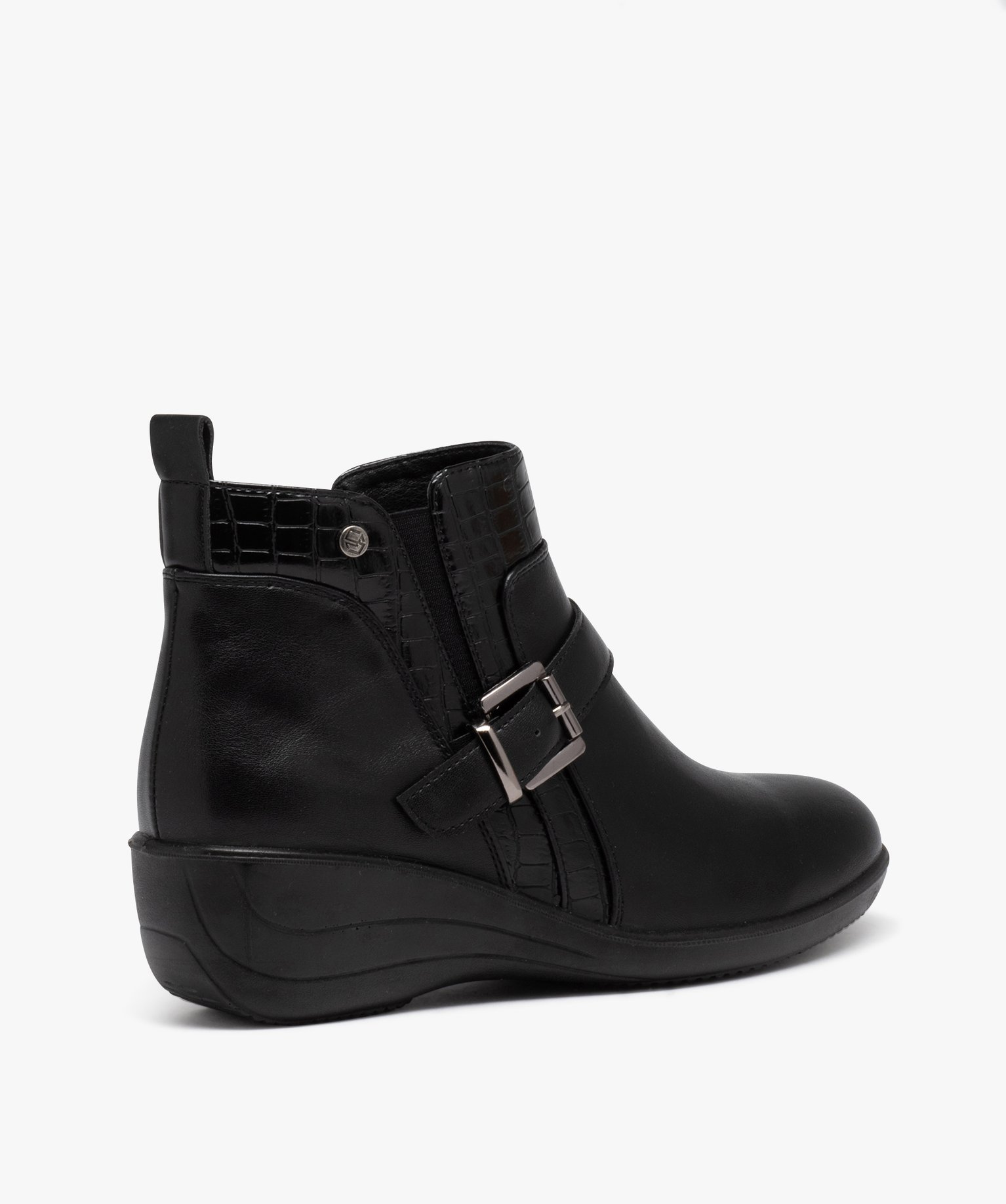 Boots confort avec bride à boucle femme noir | GEMO
