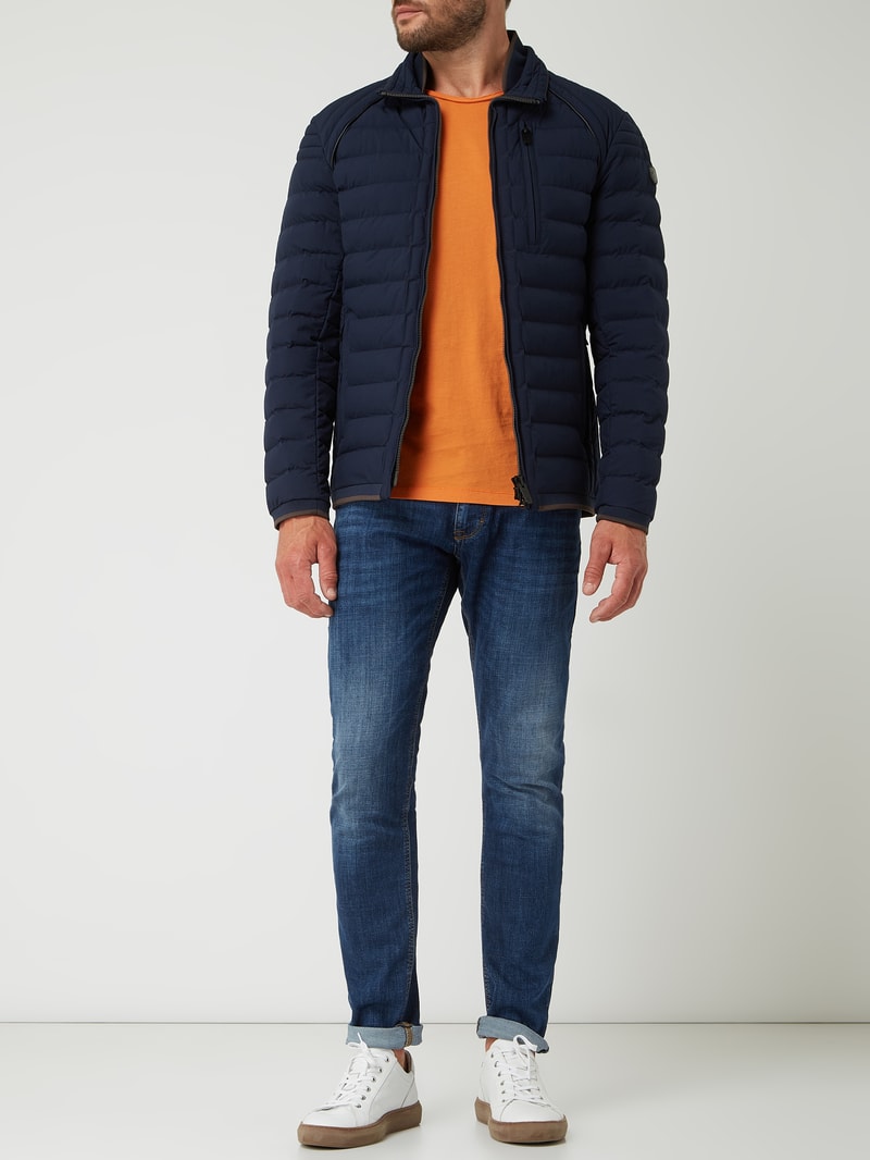 Steppjacke mit Stehkragen Modell 'MOL' in marineblau