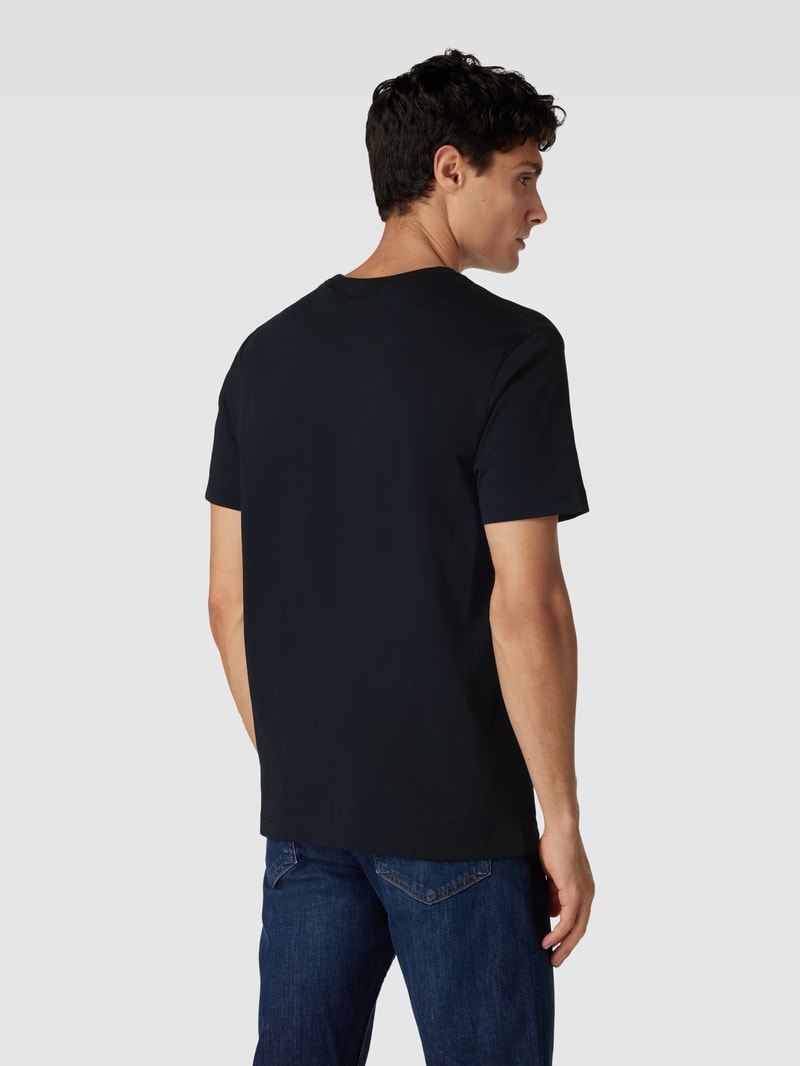 Regular Fit T-Shirt mit Label-Stitching Modell 'SHIELD' in schwarz