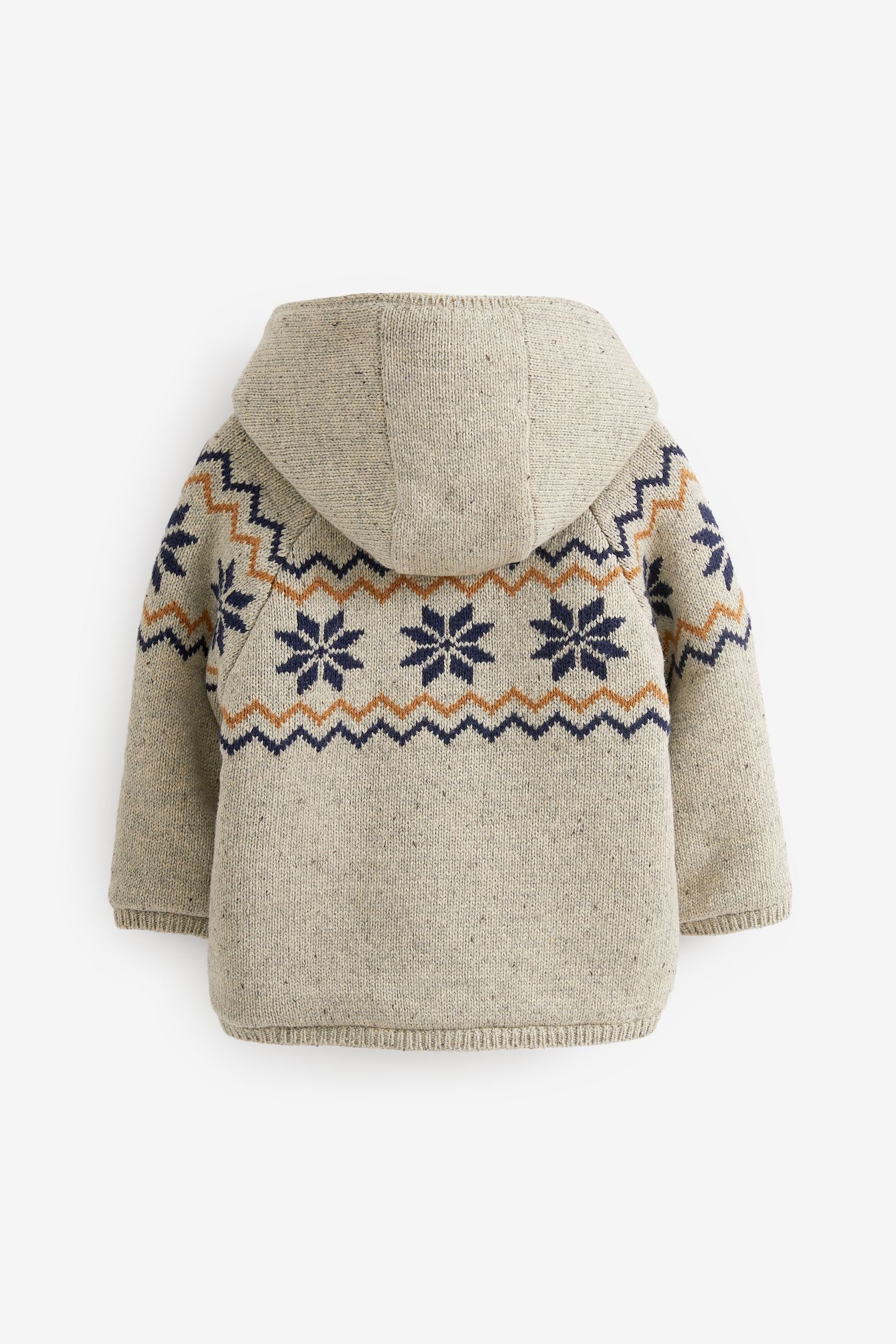 Next Strickjacke Strickjacke mit Kapuze und Borg-Futter (1-tlg)