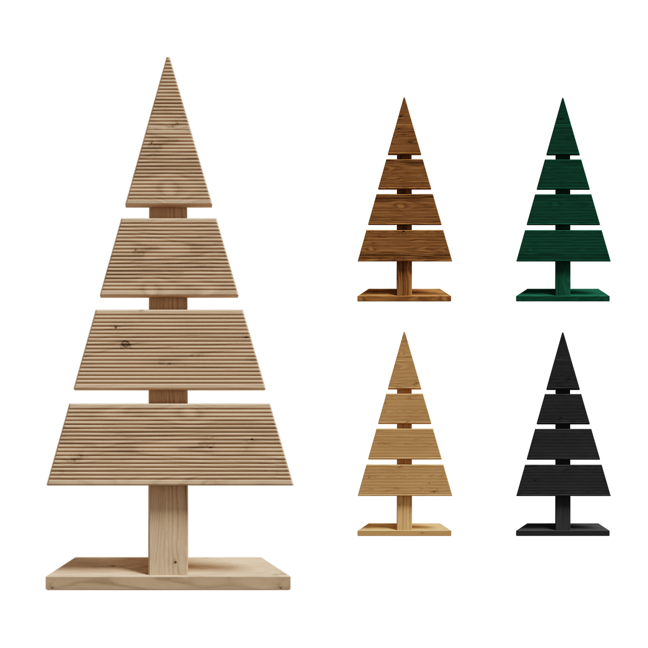 Pemicont Floranica Holz-Weihnachtsbaum Naturholz Dekobaum Tanne 60x27cm Weihnachtsdekoration Unbehandelte