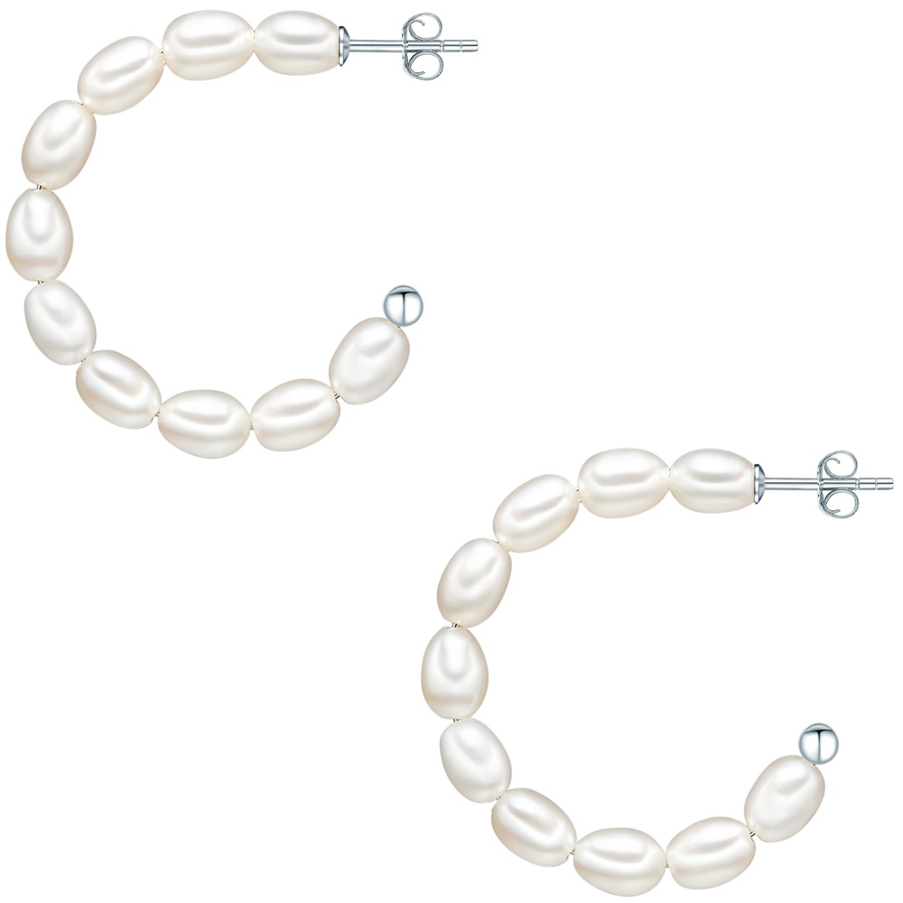 Valero Pearls Puce d'oreille en perle Perle de culture d'eau douce Perle de culture d'eau douce Boucles d'oreilles
