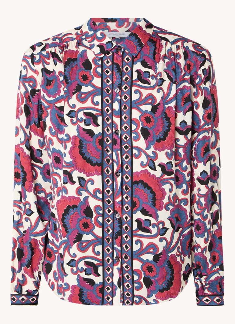 Gerard Darel  Blouse van satijn met bloemenprint