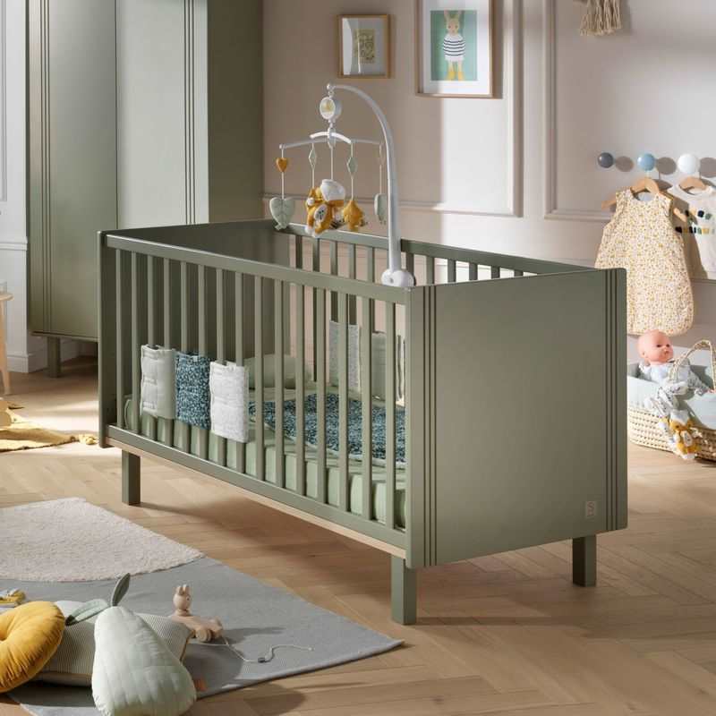 Lit bébé évolutif en lit junior Eléonore kaki