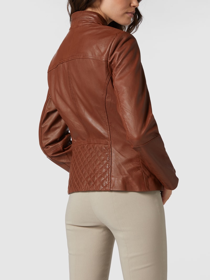 Lederjacke aus Lammnappa in cognac