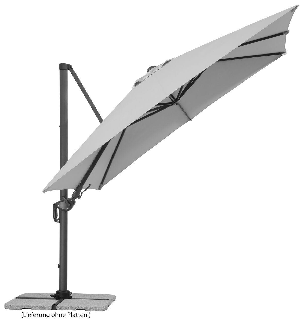 Schneider Schirme Schneider Ampelschirm Rhodos Twist, ca. 300x300 cm, silbergrau
