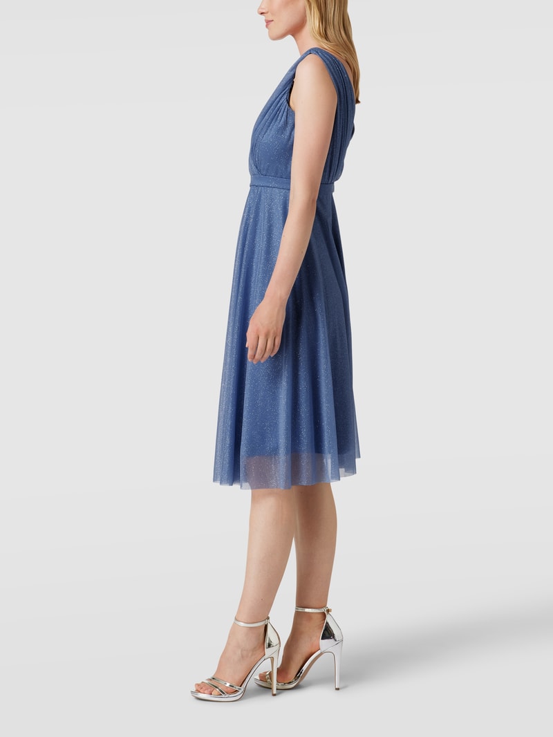 Cocktailkleid mit Taillenpasse in bleu