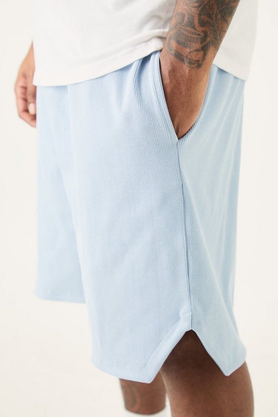 Plus gerippte Shorts