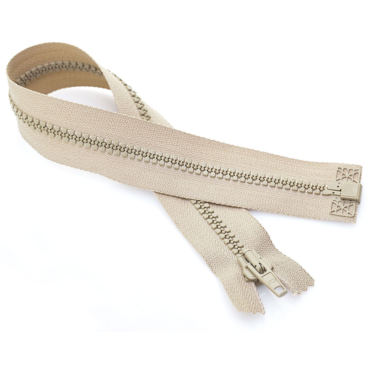 buttinette Reißverschluss mit Kunststoffkrampe in 5,8 mm, beige, teilbar