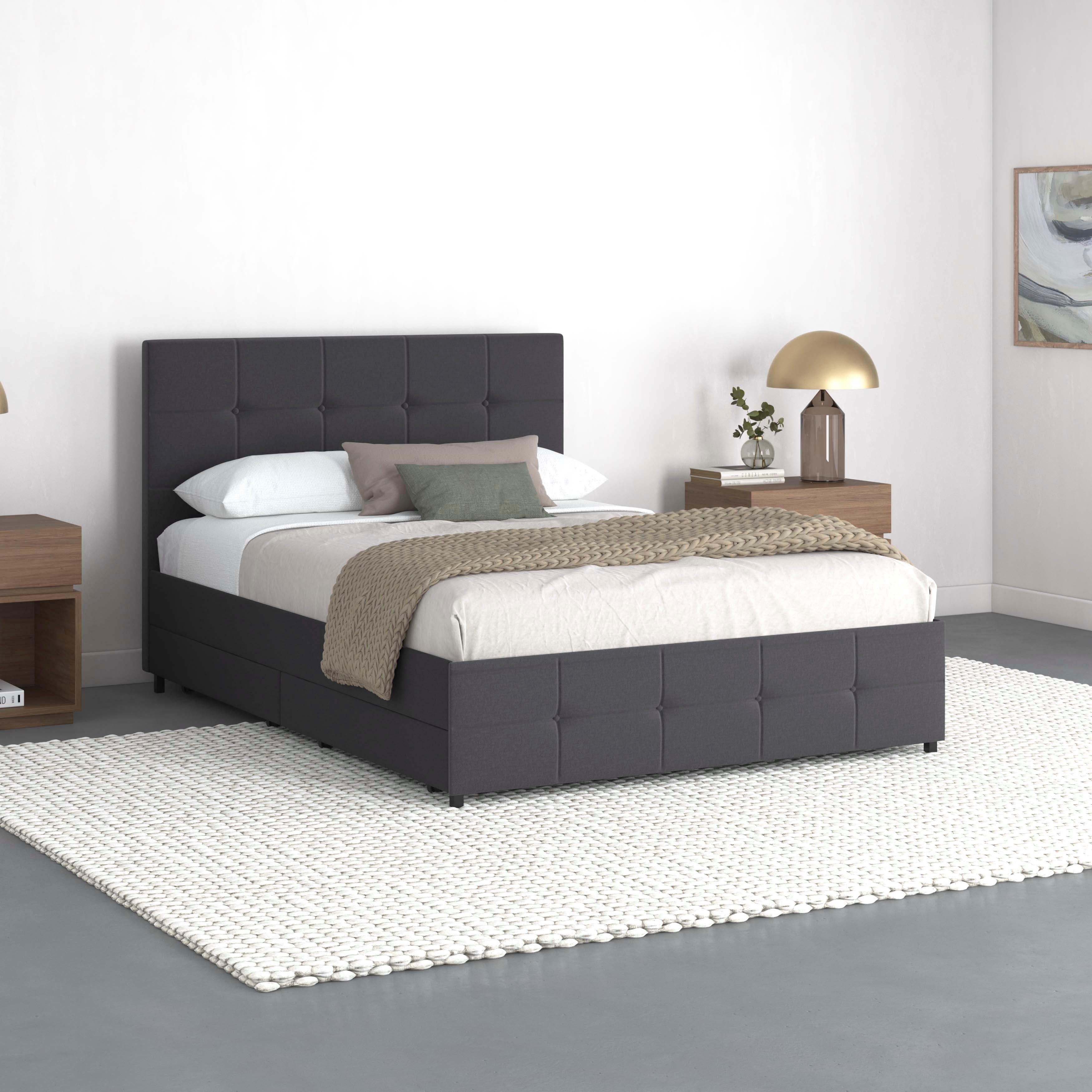 Timbers Stauraumbett Hardwick (1-tlg), mit Knopfheftung, 4 Schubkästen, Liegefläche 140x200 oder 180x200 cm