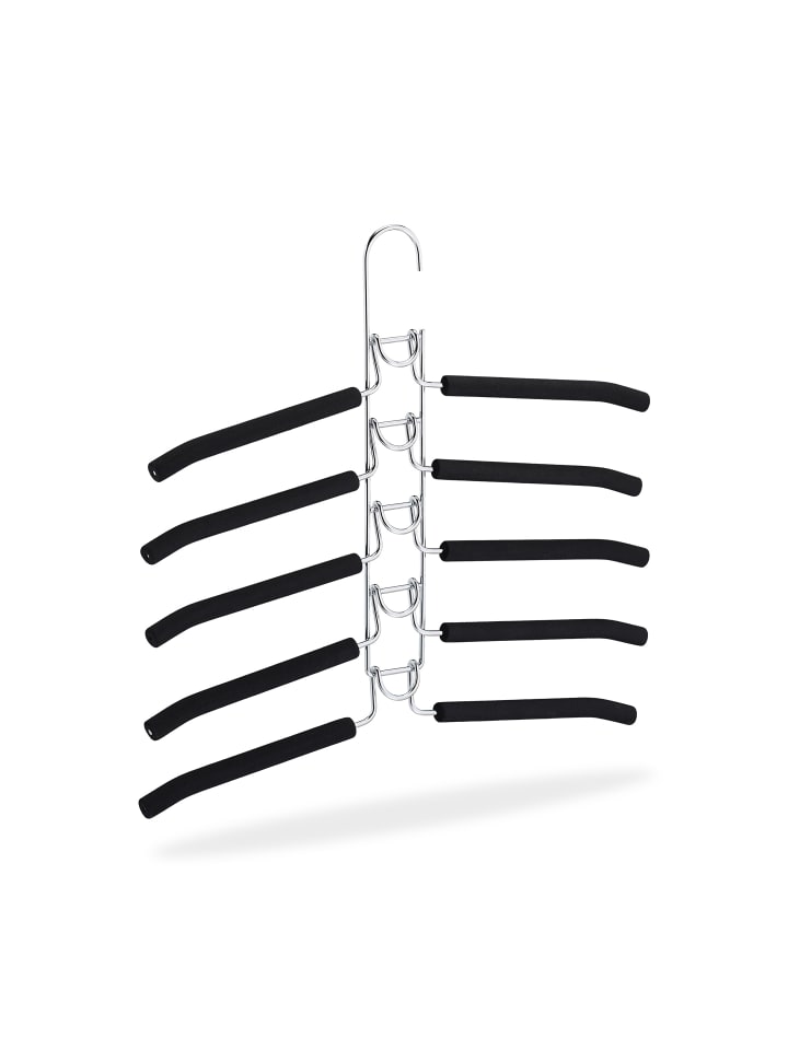 relaxdays 3x Mehrfachkleiderbügel in Silber/Schwarz günstig kaufen onesize