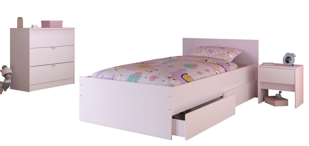 Parisot Kinderzimmer, 4-tlg., Pirouette 26 - Farbige Einsätze drehbar - Rosa oder Grau