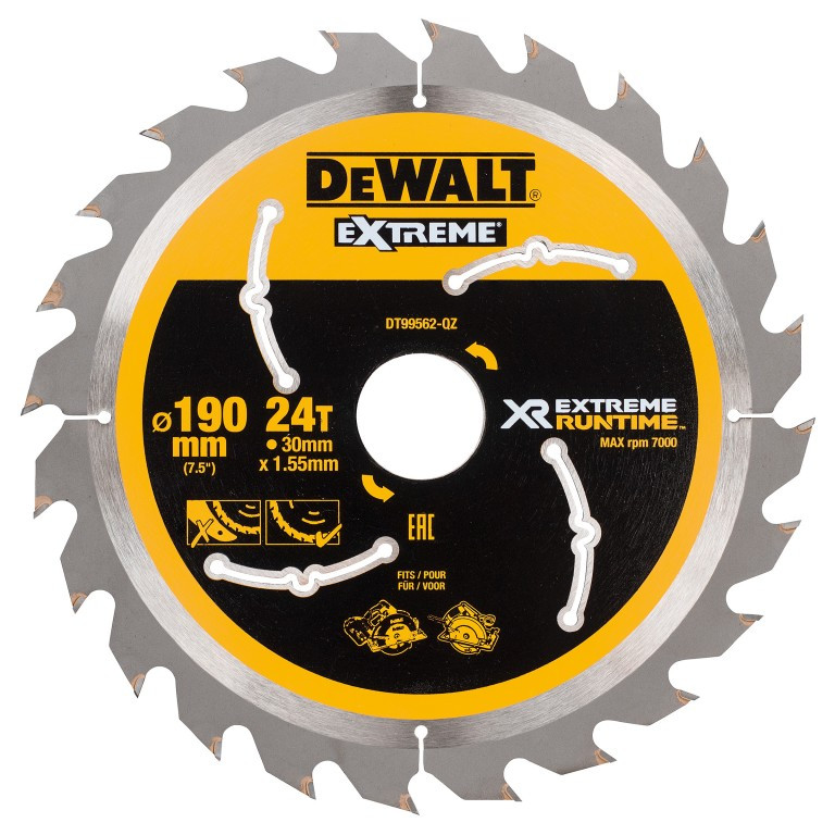 DeWalt Zubehör DT99562-QZ XR Kreissägeblatt 190 x 30 MM 24T CSB