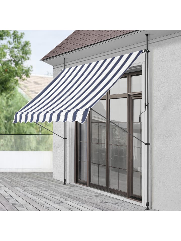 pro.tec Klemmmarkise in Dunkelblau Weiß (B)300cm günstig kaufen onesize