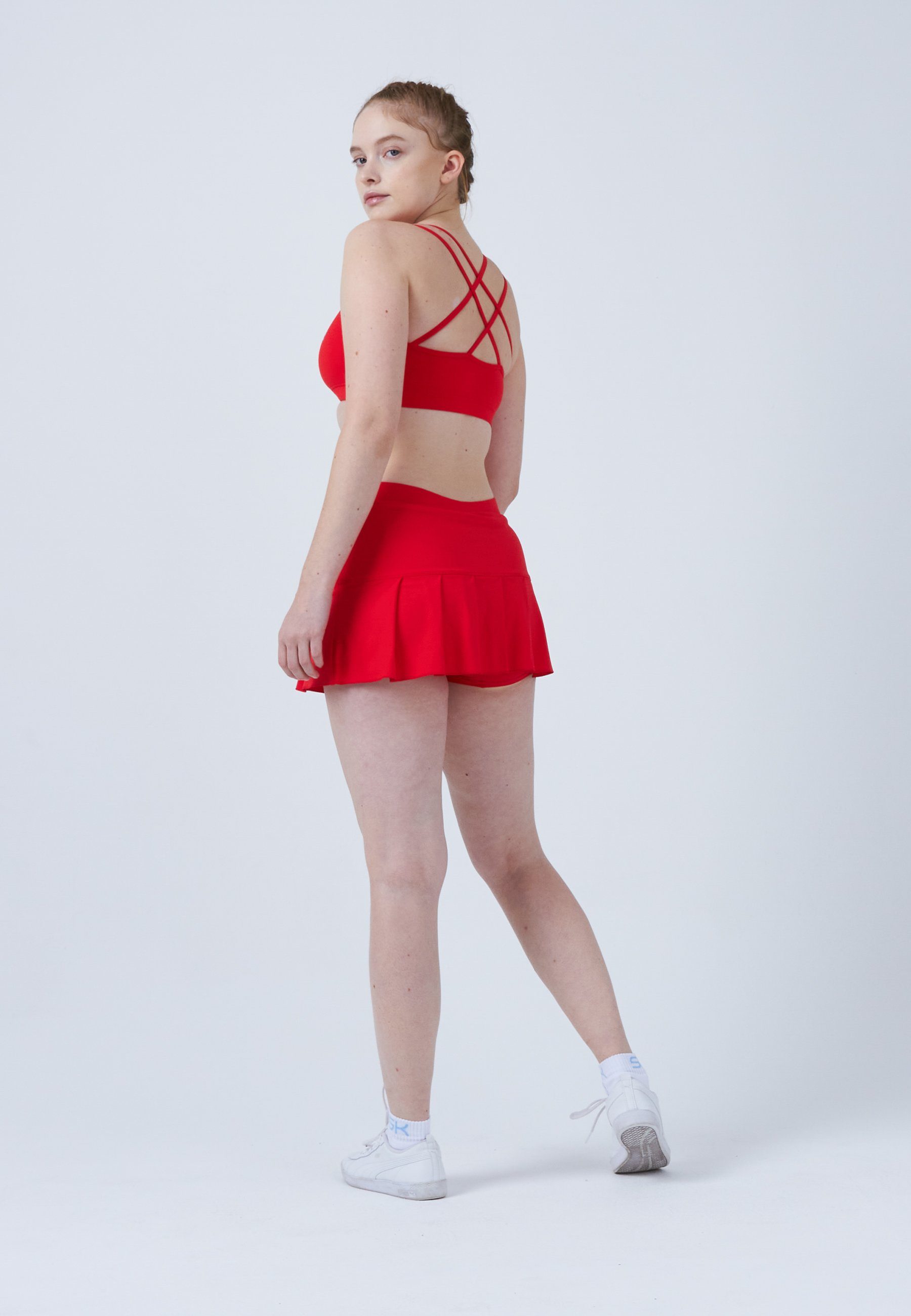 SPORTKIND Tennisrock Falten Tennis Skort Mädchen & Damen rot