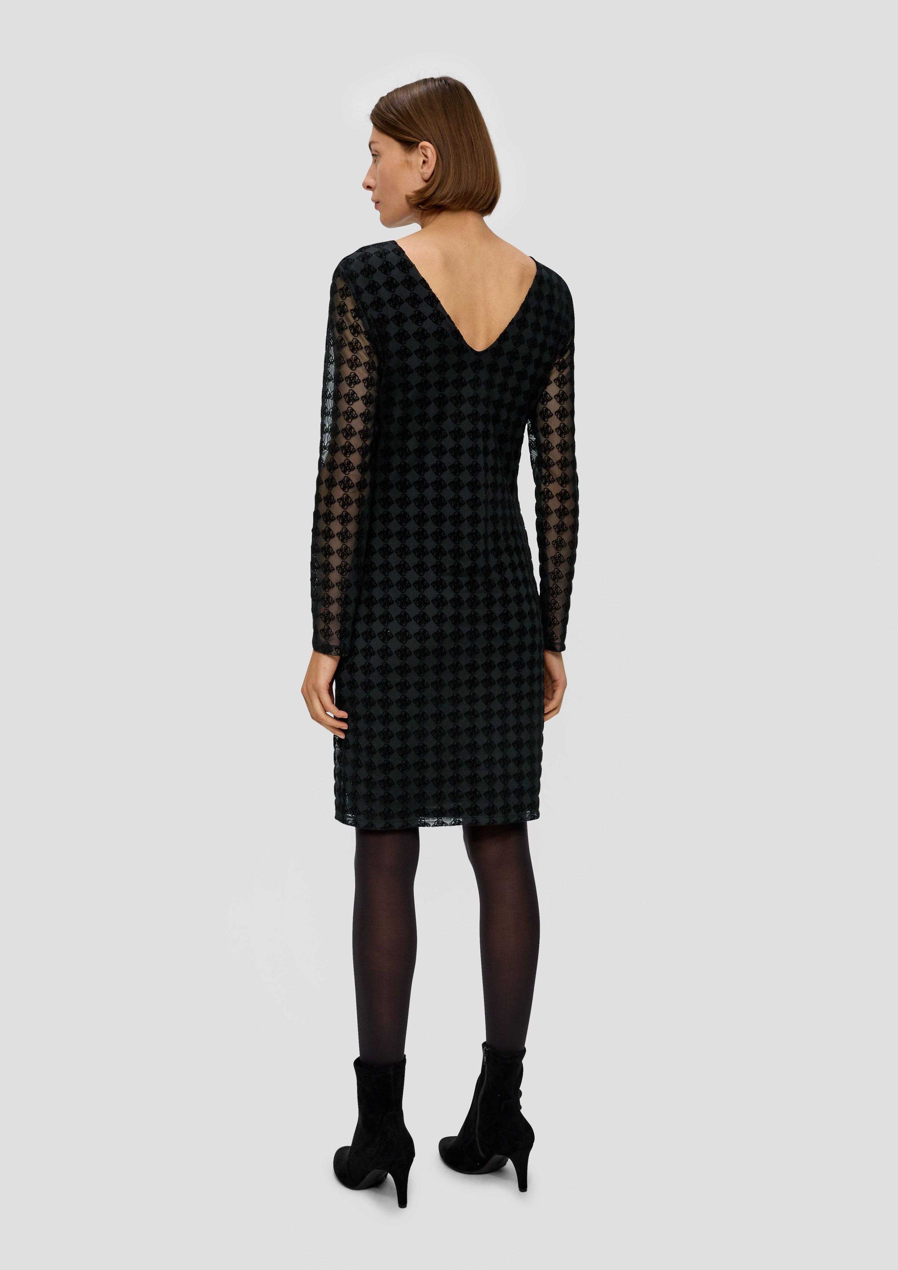 Mesh-Kleid mit Allover-Flockprint  2138755-9999