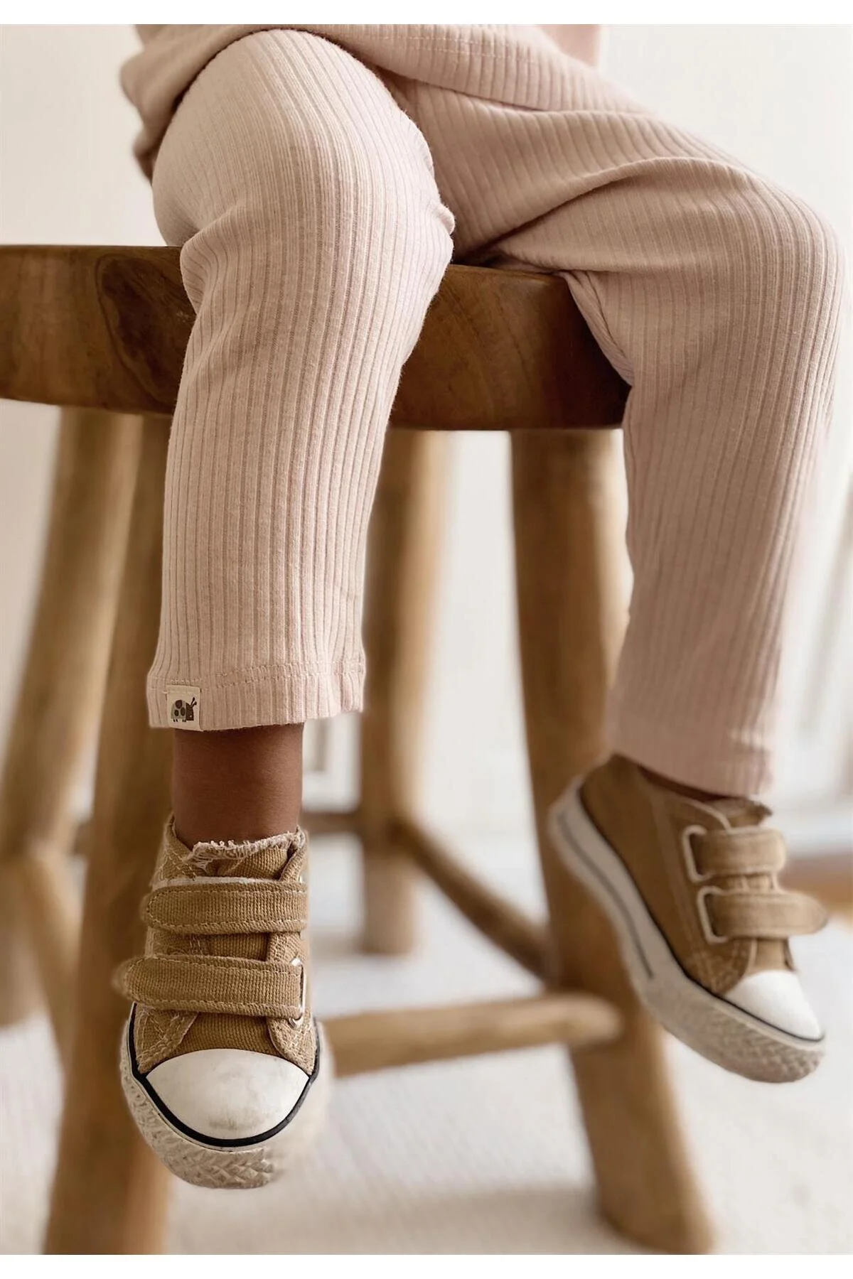 Cigit  Gerippte Leggings 0-5 Jahre Puderrosa