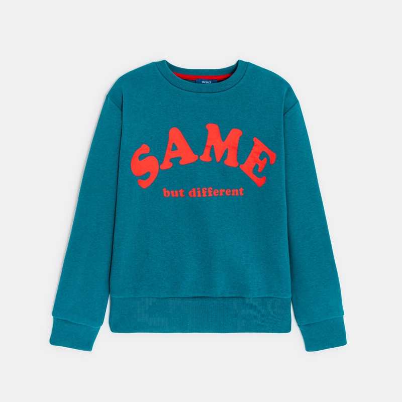 Sweat-shirt à message bleu garçon