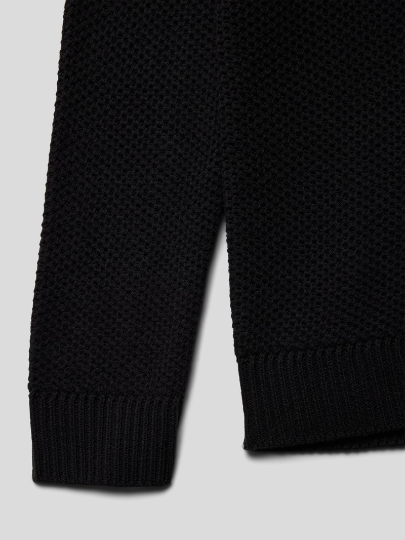 Strickpullover mit Strukturmuster Modell 'JORBRODY' in schwarz