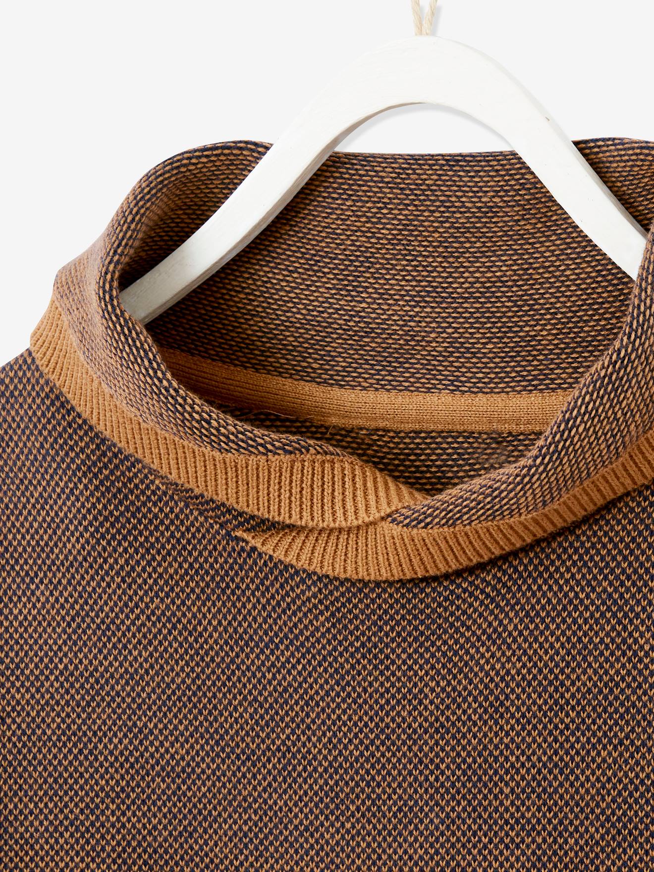 Vertbaudet Jungen Pullover mit Kragen Oeko-Tex - hellbraun