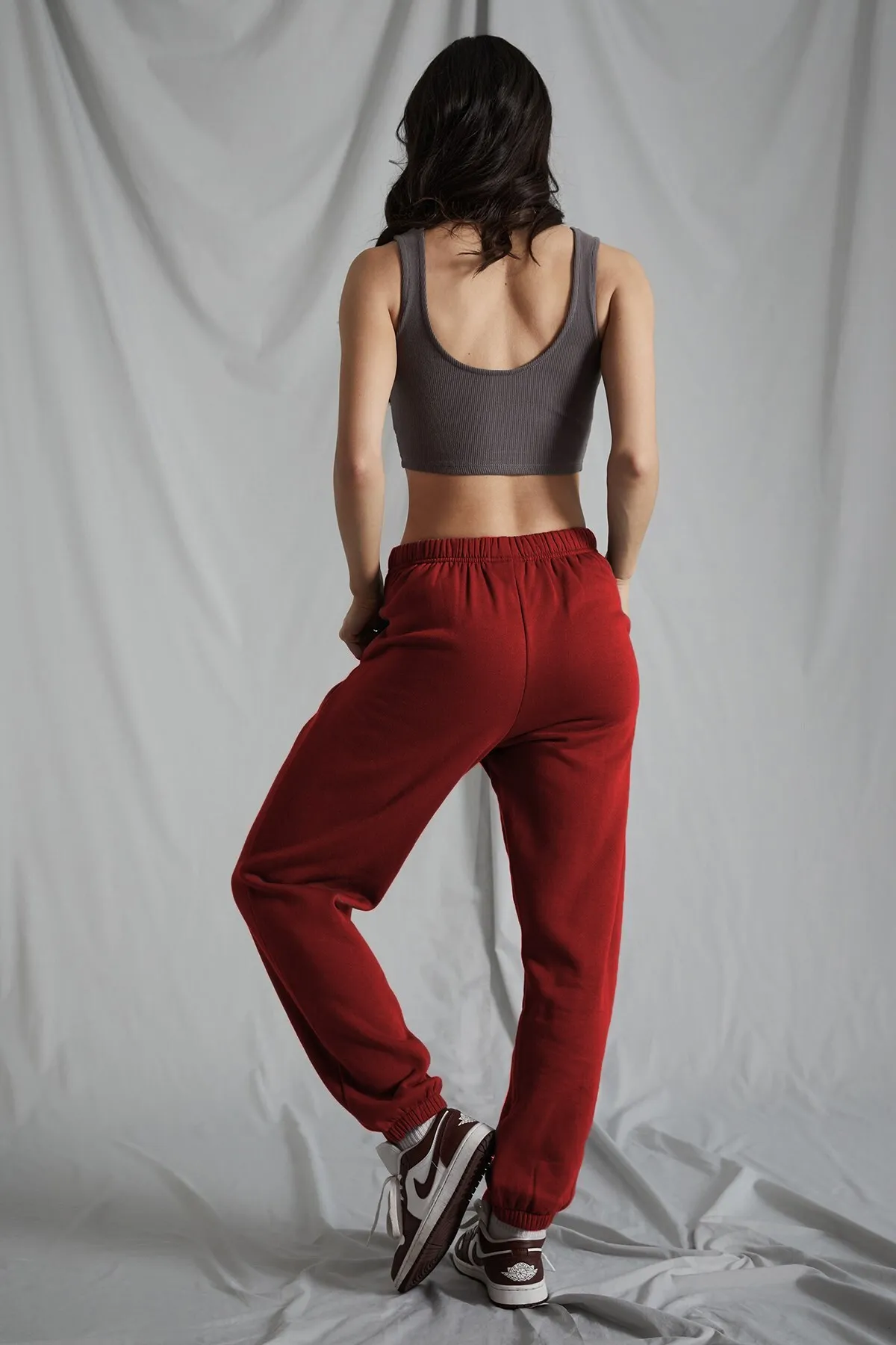 Madmext  Damen-Jogginghose „Claret Red“ mit elastischem Bund und Übergröße Mg1235