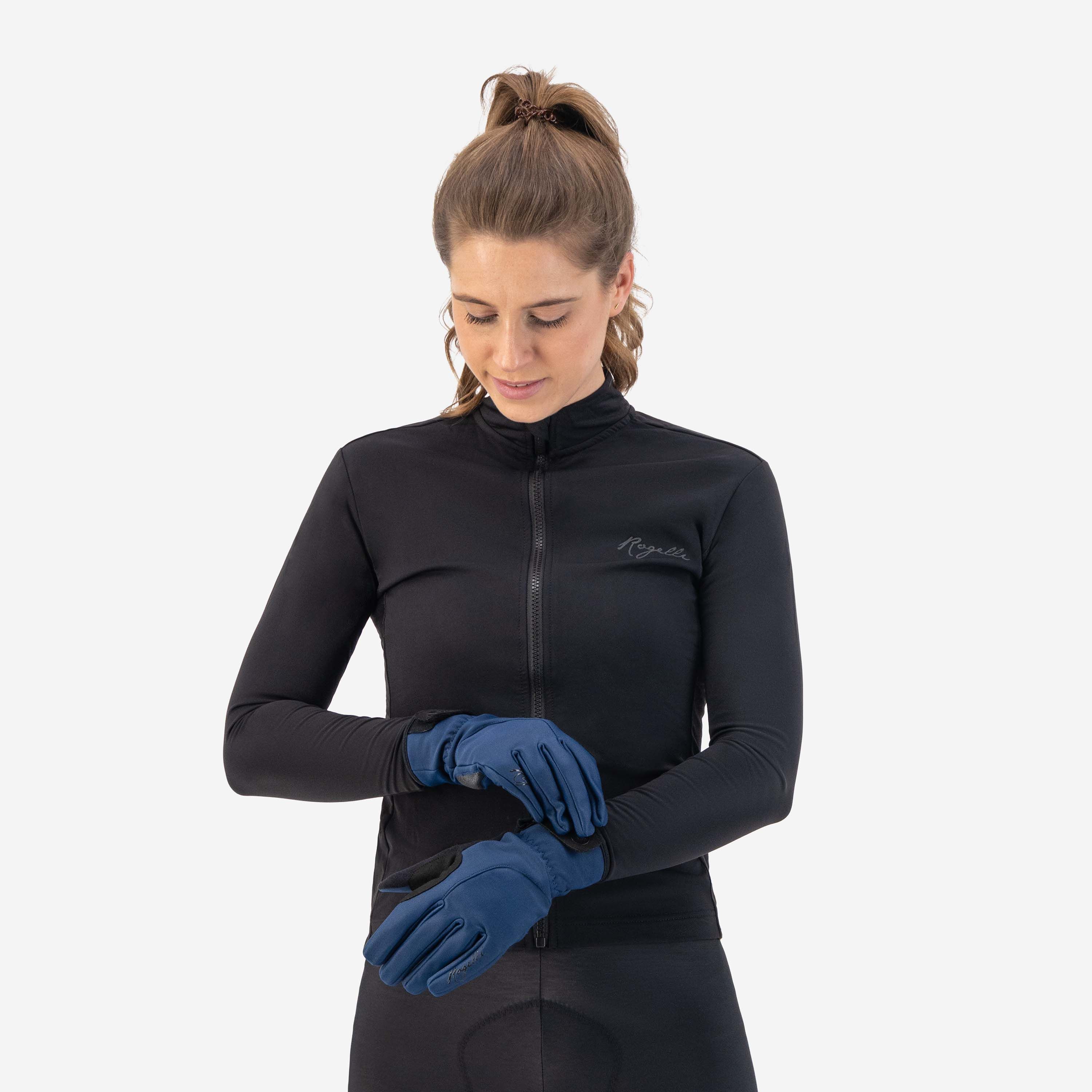 Rogelli Core Navy Blue Damen Winter-Fahrradhandschuhe