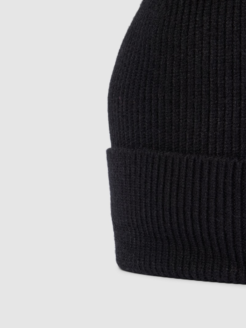 Beanie mit breitem Umschlag Modell 'ZENNA' in schwarz