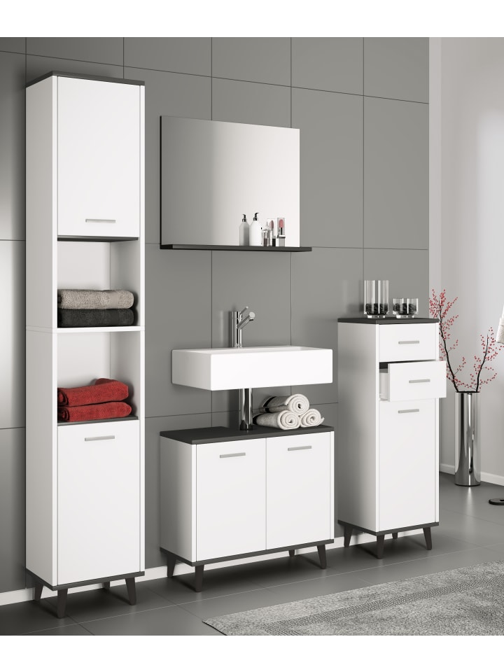 VCM  Midischrank Badmöbel Landos in Weiß / Anthrazit günstig kaufen onesize