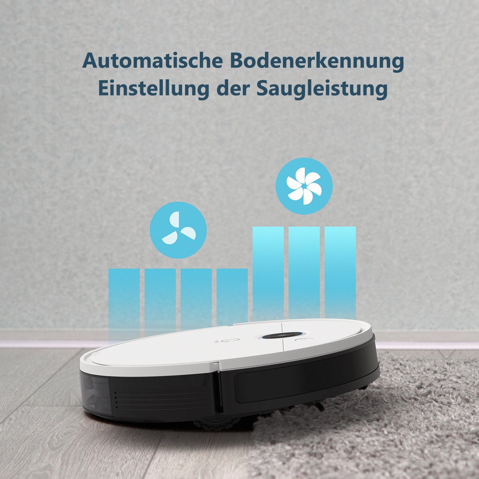 YEEDI Nass-Trocken-Saugroboter Vac Station, mit Absaugstation, 3-in-1-Funktion, App-/Sprachsteuerung, 69,00 W, beutellos, 200 min Laufzeit, 3000 Pa Saugleistung, Raumkarte, Teppicherkennung