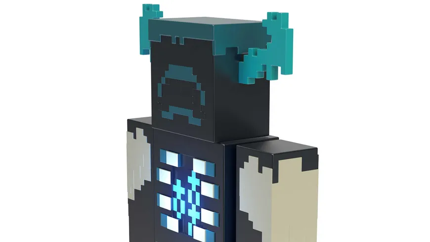 Minecraft The Warden Figur, Actionfigur mit Licht & Geräuschen