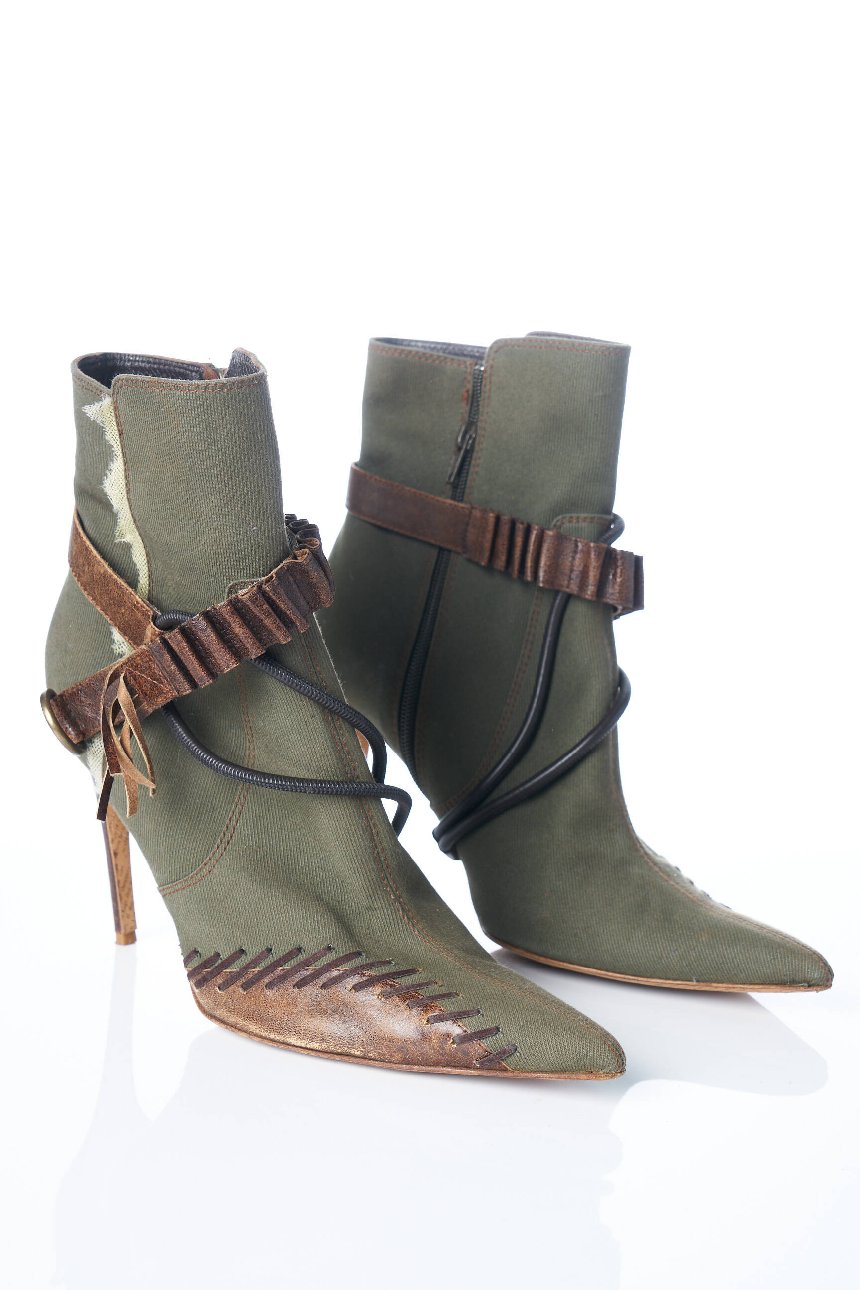 Galliano Bottines Femme couleur vert