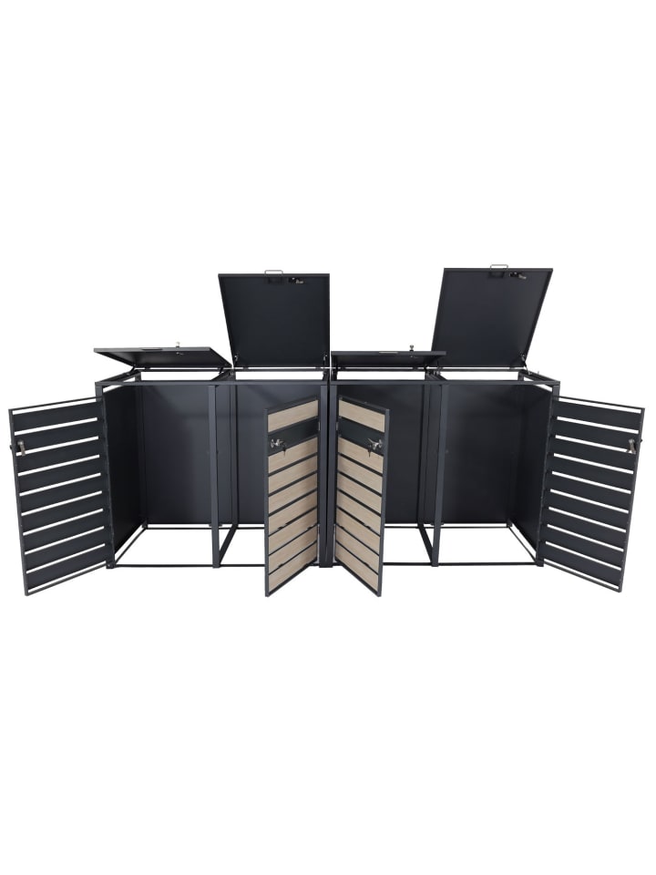 MCW XL 4er/8er-Mülltonnenverkleidung J81, Buche-Holzoptik hellbraun günstig kaufen onesize