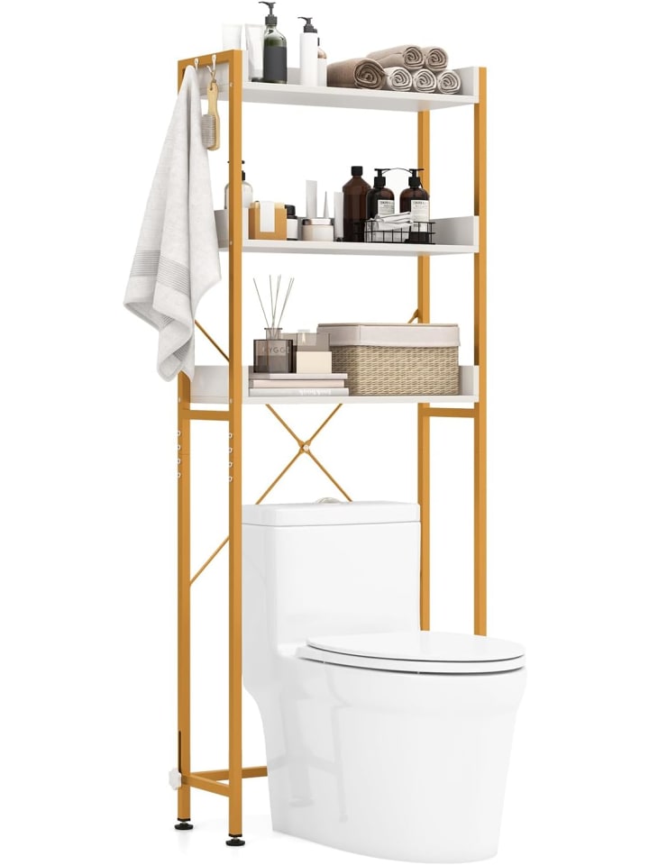 COSTWAY Toilettenregal 3-stufig in Gold günstig kaufen onesize