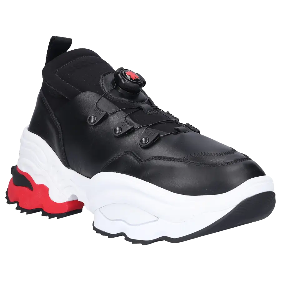 Dsquared2 - Sneaker low THE ROLLING GIANT Kalbsleder Neopren Logo schwarz weiß - schwarz